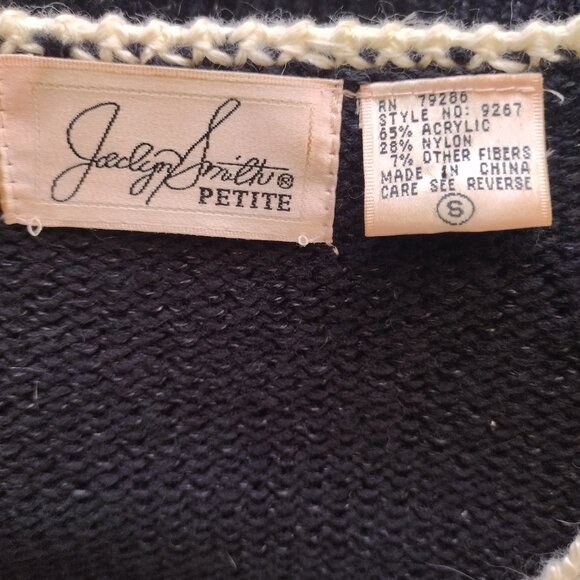 Vintage 90s Gold Silver Metallic Leaf Pattern Acrylic Knit Beaded Sweater - Picture 8 of 10